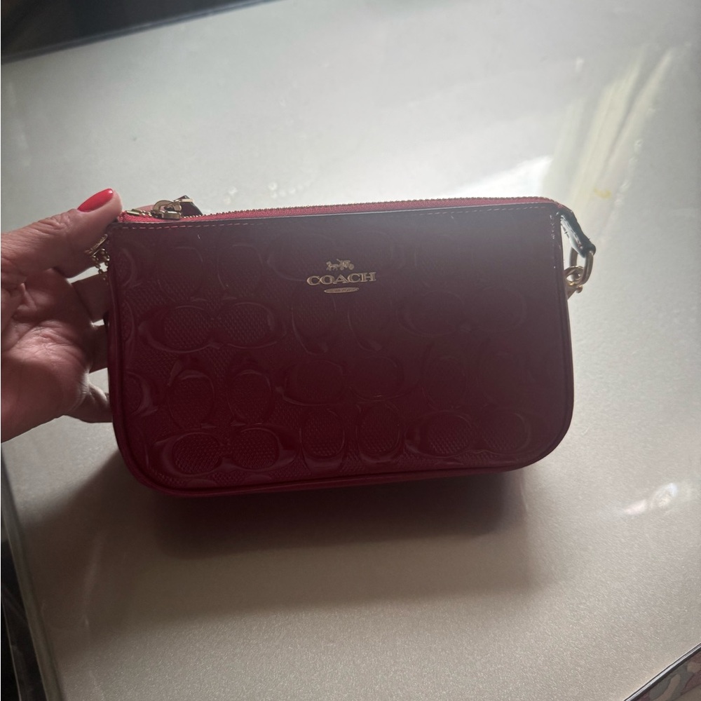 Coach Burgundy Embossed Clutch